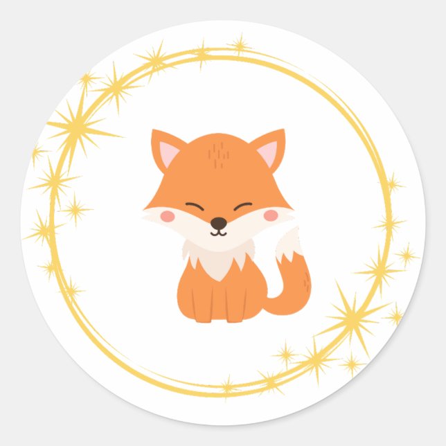 Fox-Aufkleber Runder Aufkleber (Vorderseite)