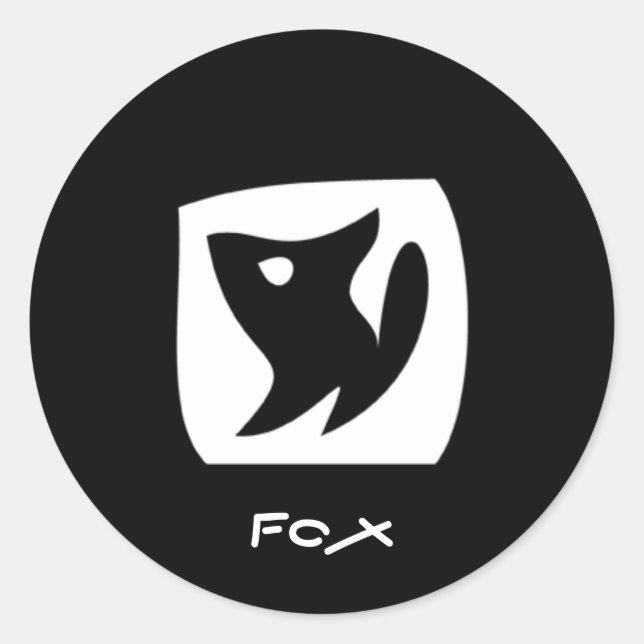 Fox-Aufkleber Runder Aufkleber (Vorderseite)