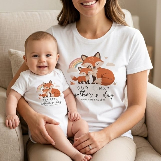 Fox Baby and Mom First Mother’s Day Soft Pastel Strampler (Von Creator hochgeladen)