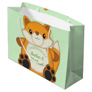 Fox Baby Dusche grün Große Geschenktüte