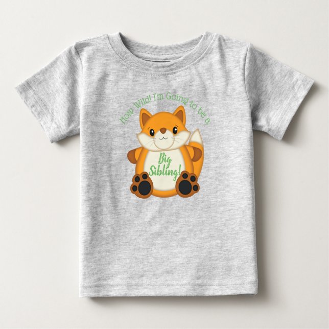Fox Baby Dusche grün T-shirt (Vorderseite)