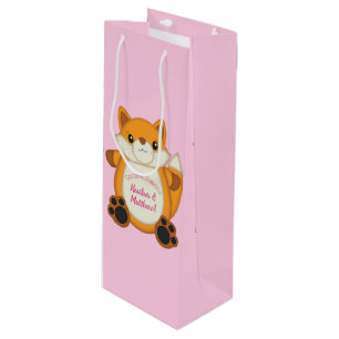 Fox Baby Dusche Pink Geschenktüte Für Weinflaschen