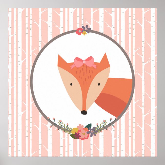 Fox Baby Girl Kinderzimmer Poster (Vorne)