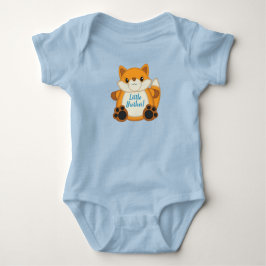 Fox Baby Shower Blue Baby Strampler