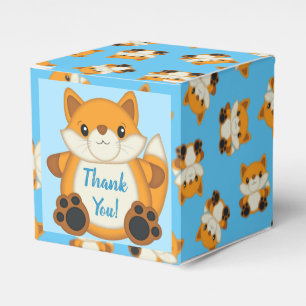 Fox Baby Shower Blue Geschenkschachtel
