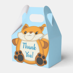 Fox Baby Shower Blue Geschenkschachtel