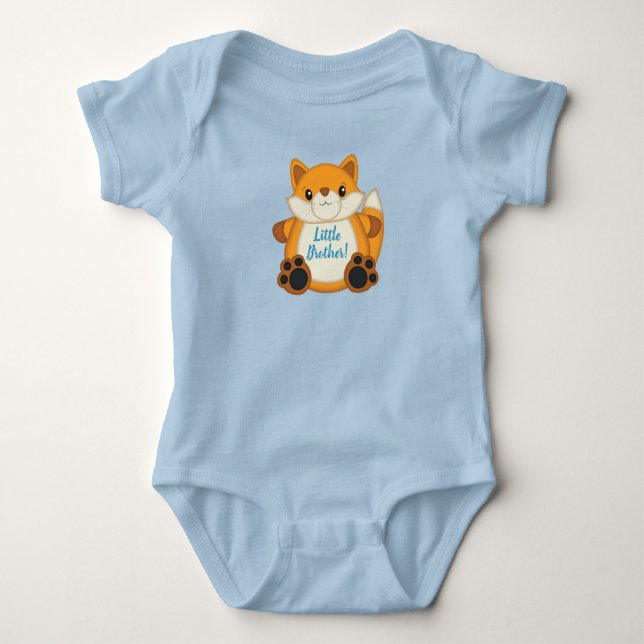 Fox Baby Shower Blue Strampler (Vorderseite)