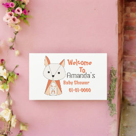 Fox Baby Shower Cartoon Rechteckiger Aufkleber