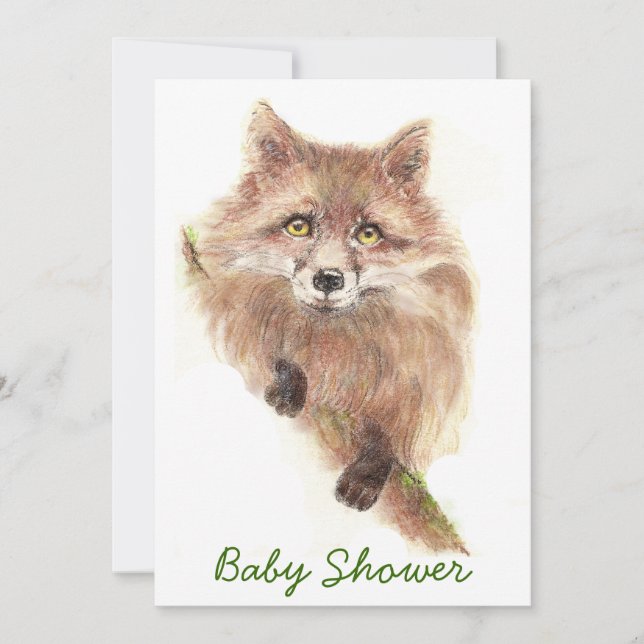 Fox Baby Shower Einladung (Vorderseite)