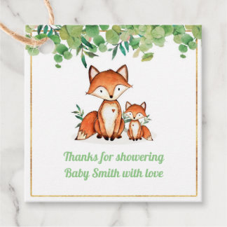Fox Baby Shower Fevor Tags Geschenkanhänger