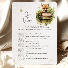Fox Baby Shower Game Over oder Under? Einladung