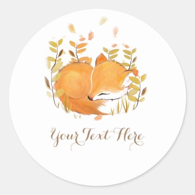 Fox Baby Shower Stickers (Vorderseite)