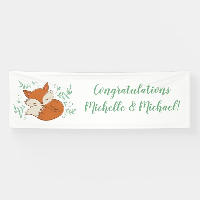 Fox Baby Shower Woodland Tiere Banner (Horizontal)