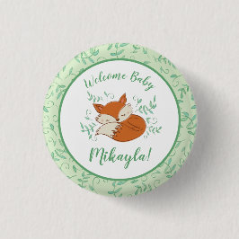 Fox Baby Shower Woodland Tiere Button