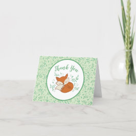 Fox Baby Shower Woodland Tiere Dankeskarte