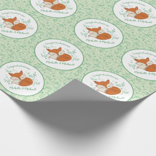 Fox Baby Shower Woodland Tiere Geschenkpapier