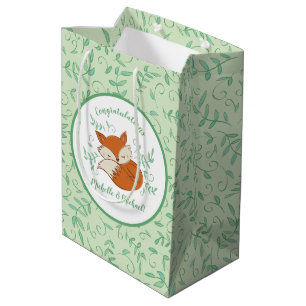 Fox Baby Shower Woodland Tiere Mittlere Geschenktüte