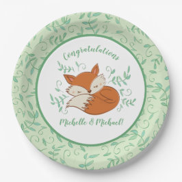 Fox Baby Shower Woodland Tiere Pappteller