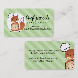 Fox bakery chocolate chip cookie business card visitenkarte