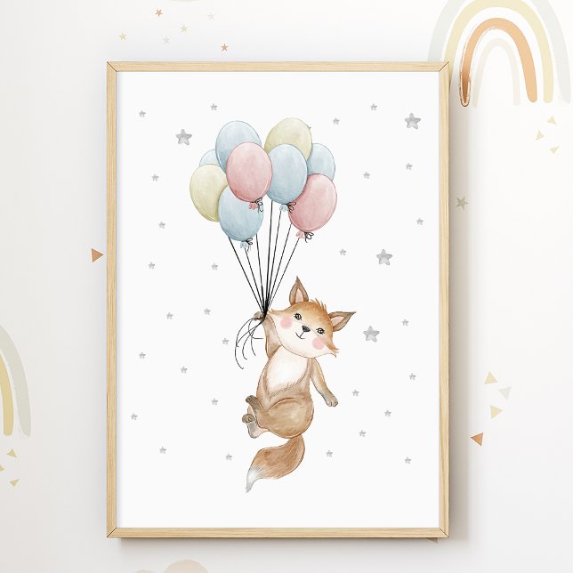 Fox Balloon Kinderzimmer Poster Kids Room Print (Von Creator hochgeladen)