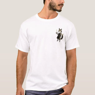 Fox Barista – Minimalistische Tintenpinsel Kaffeez T-Shirt