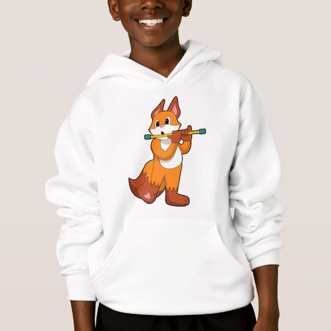Fox bei Musik mit Flute.PNG Hoodie (Vorderseite)
