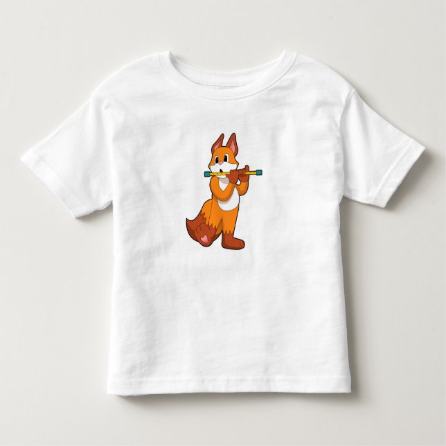 Fox bei Musik mit Flute.PNG Kleinkind T-shirt (Vorderseite)