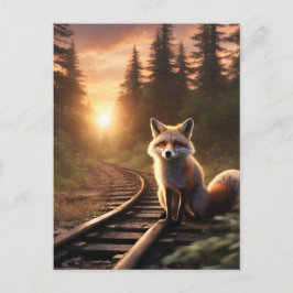 Fox bei Sonnenaufgang Postkarte