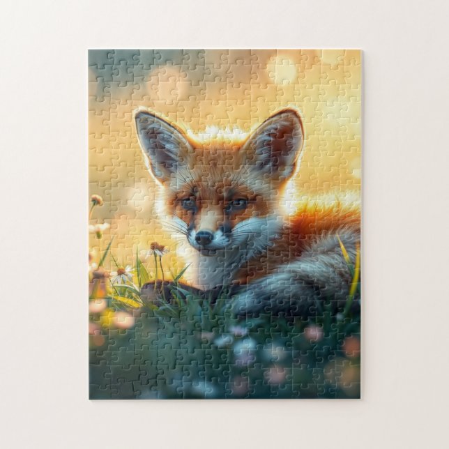 Fox bei Sonnenuntergang Puzzle (Vertikal)