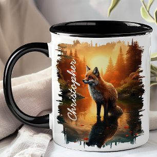 Fox bei Sonnenuntergang Tasse