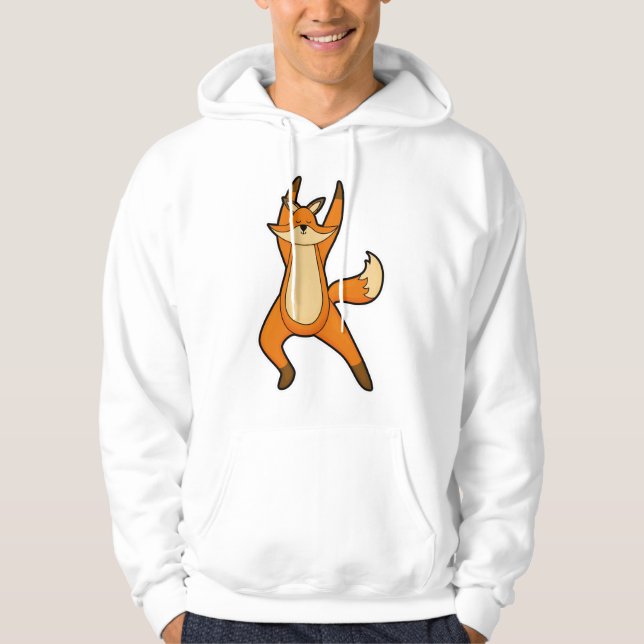 Fox bei Yoga-Stretching-Übung Hoodie (Vorderseite)