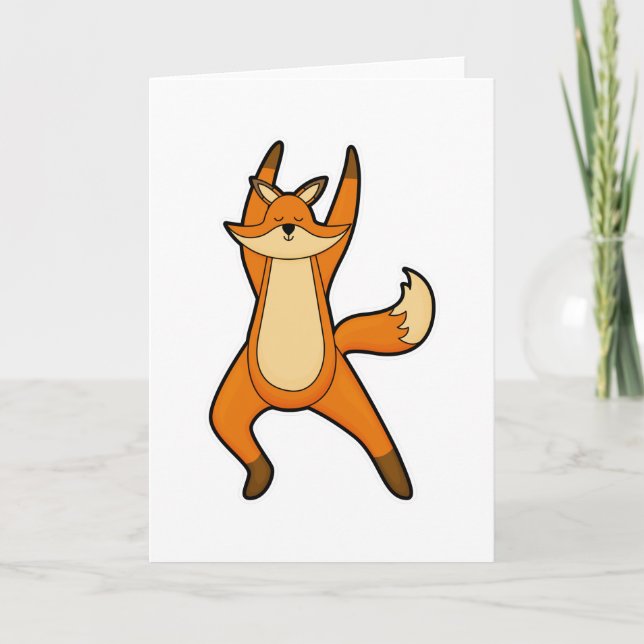 Fox bei Yoga-Stretching-Übung Karte (Vorderseite)