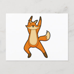 Fox bei Yoga-Stretching-Übung Postkarte