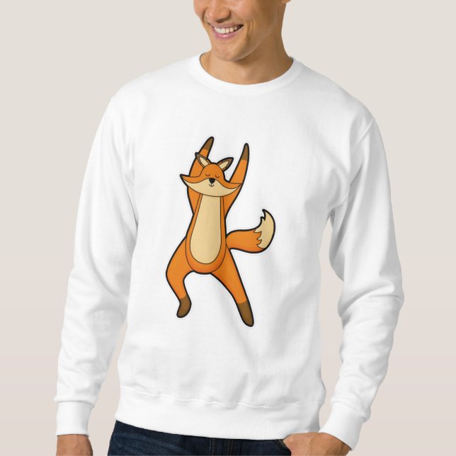 Fox bei Yoga-Stretching-Übung Sweatshirt (Vorderseite)