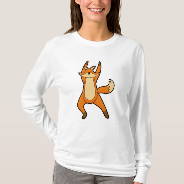 Fox bei Yoga-Stretching-Übung T-Shirt (Vorderseite)
