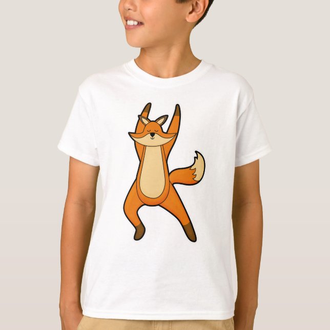 Fox bei Yoga-Stretching-Übung T-Shirt (Vorderseite)