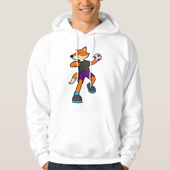 Fox beim Handballspieler mit Handball Hoodie (Vorderseite)