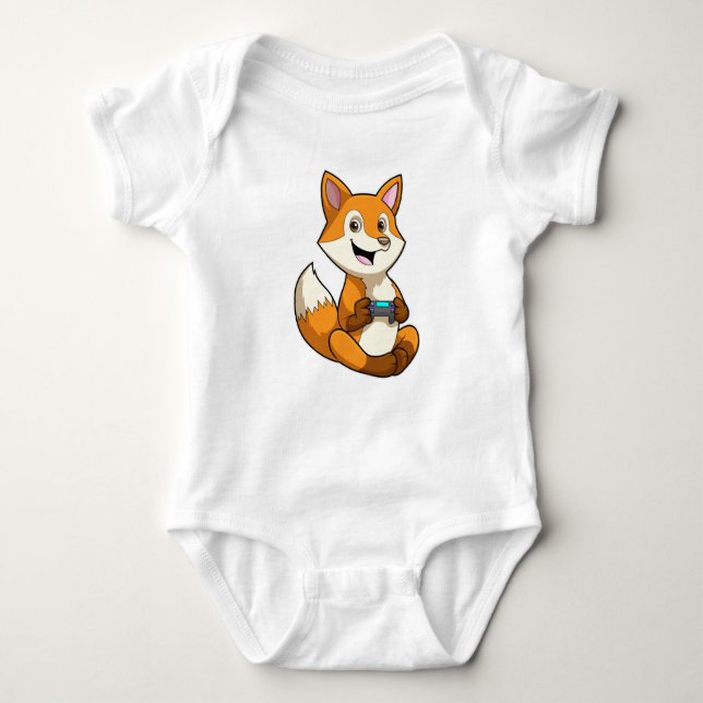 Fox beim Spielen mit Controller Baby Strampler (Vorderseite)