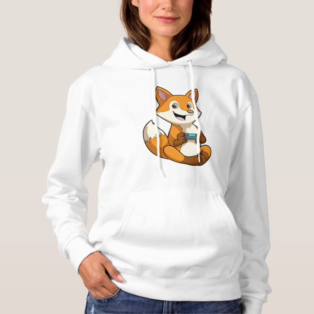 Fox beim Spielen mit Controller Hoodie (Vorderseite)