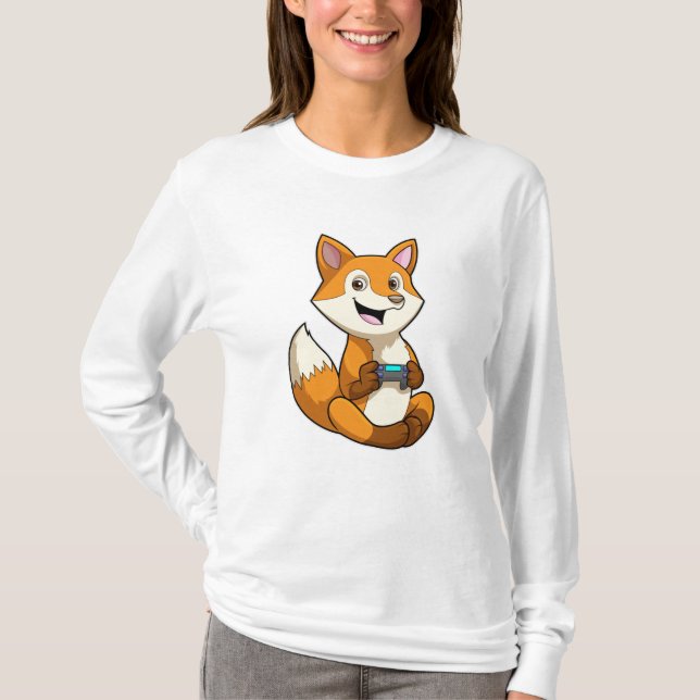 Fox beim Spielen mit Controller T-Shirt (Vorderseite)