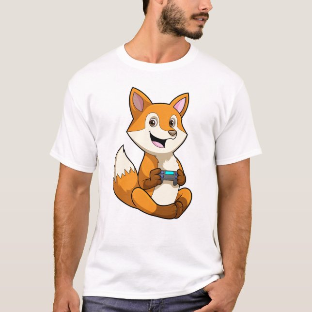 Fox beim Spielen mit Controller T-Shirt (Vorderseite)
