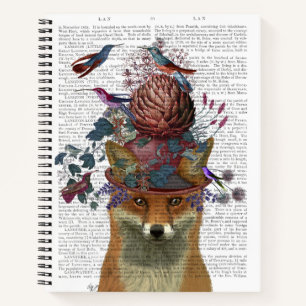 Fox Birdkeeper mit Artichoke Notizbuch