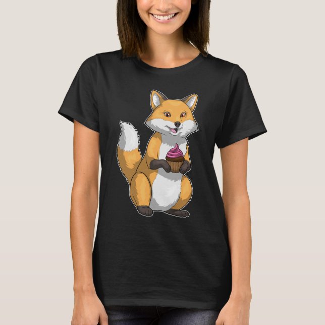 Fox Birthday Cupcake T-Shirt (Vorderseite)