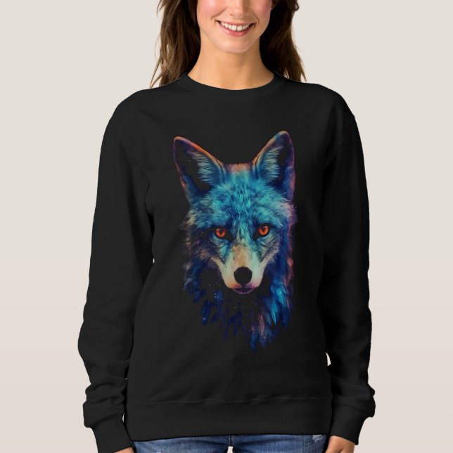 Fox Blue  Animal  Fox Sweatshirt (Vorderseite)
