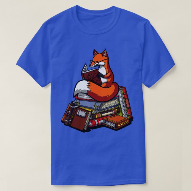 Fox Book Reading Nerd Süße Tier Librarian Women T-Shirt (Design vorne)