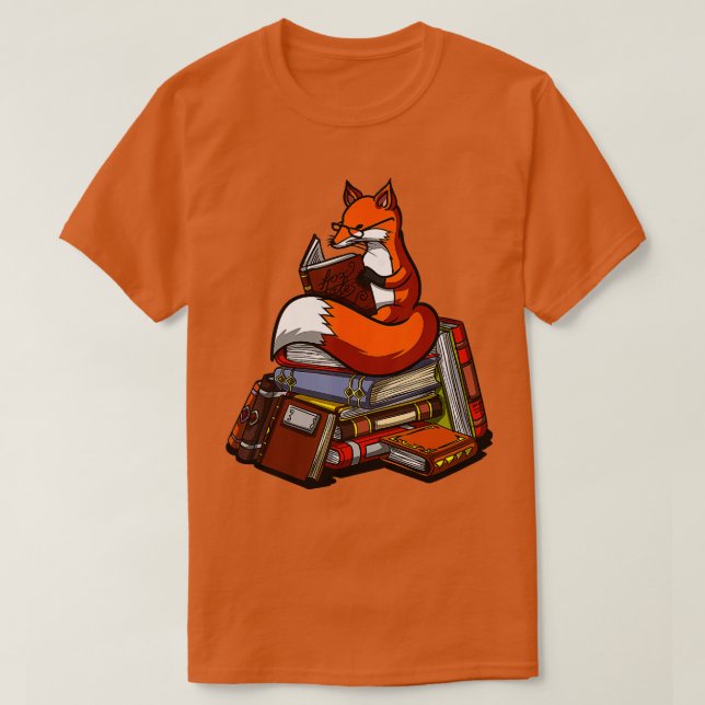 Fox Book Reading Nerd Süße Tier Librarian Women T-Shirt (Design vorne)