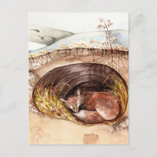 Fox Borrow Postkarte (Vorderseite)