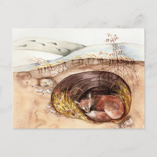 Fox Borrow Postkarte (Vorderseite)