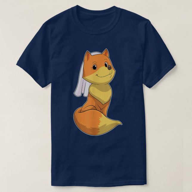 Fox Bride Veil Wedding T-Shirt (Design vorne)
