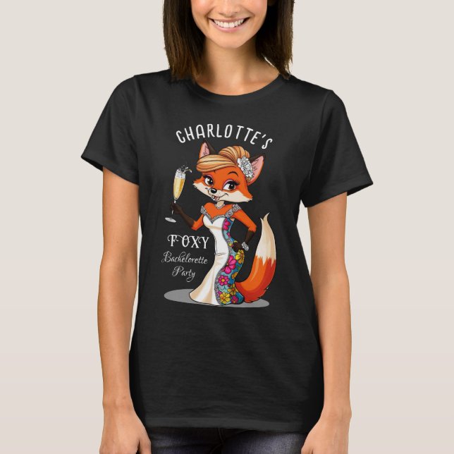 Fox-Brie | Foxy Junggeselinnen-Abschied Black T-Shirt (Vorderseite)